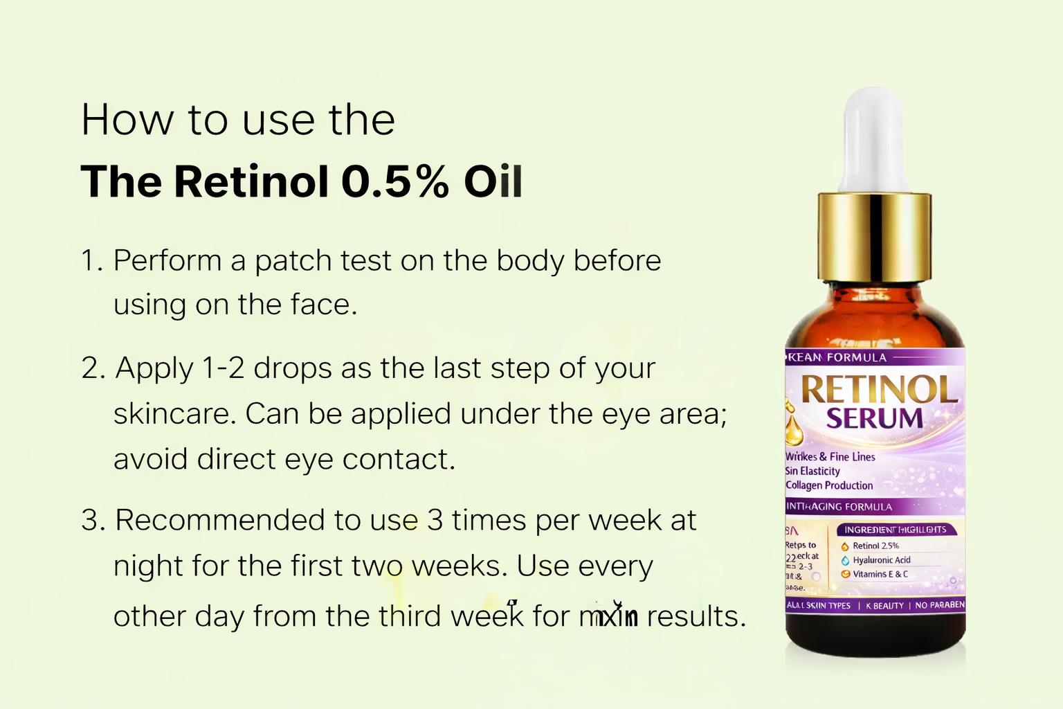 Zelia Vital Retinol Serum, Anti-aging Serum, Treatment for Face, Reduce Wrinkles, Fine Lines, Gentle Skincare for Day & Night, Korean Skin Care